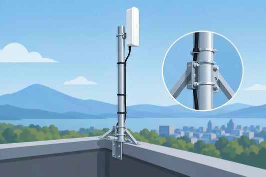 Antennenmast sicher befestigen für Helium-Setups