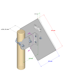 Διαστάσεις του πίνακα διασύνδεσης 8dBi Helium Antenna 868 Directional for the Helium Εξόρυξη κρυπτογράφησης hotspot